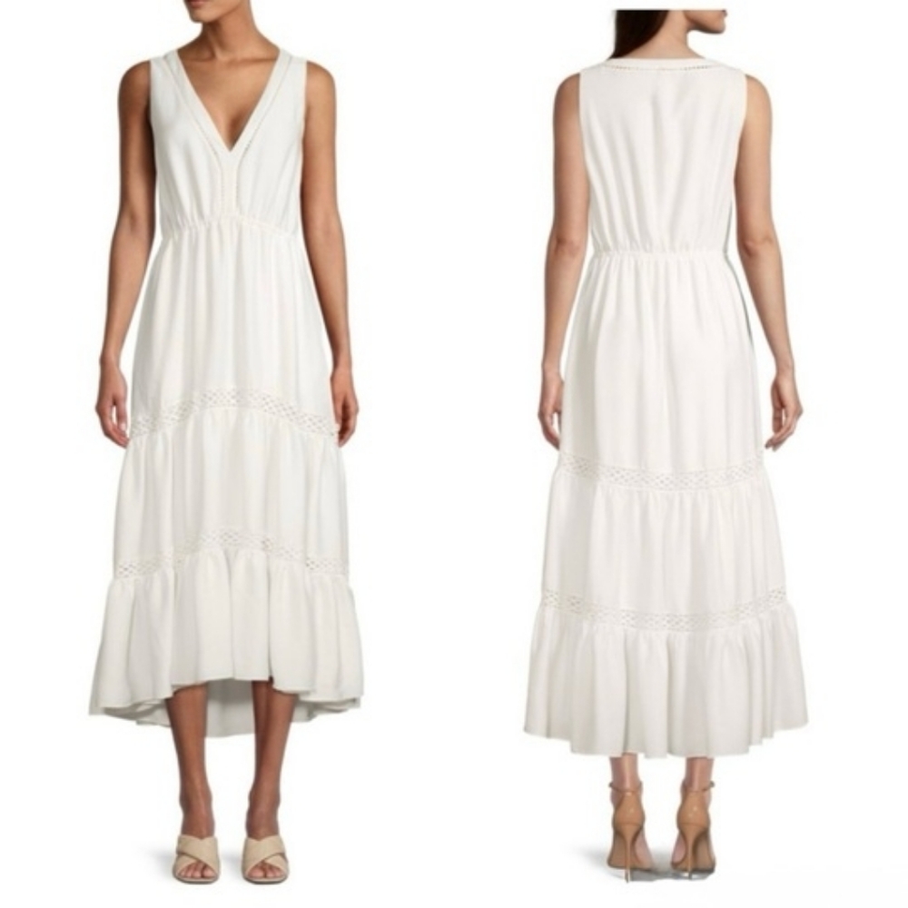 NWT$458 Kobi Halperin Claudette Tiered Sleeveless Midi Dress Size Large